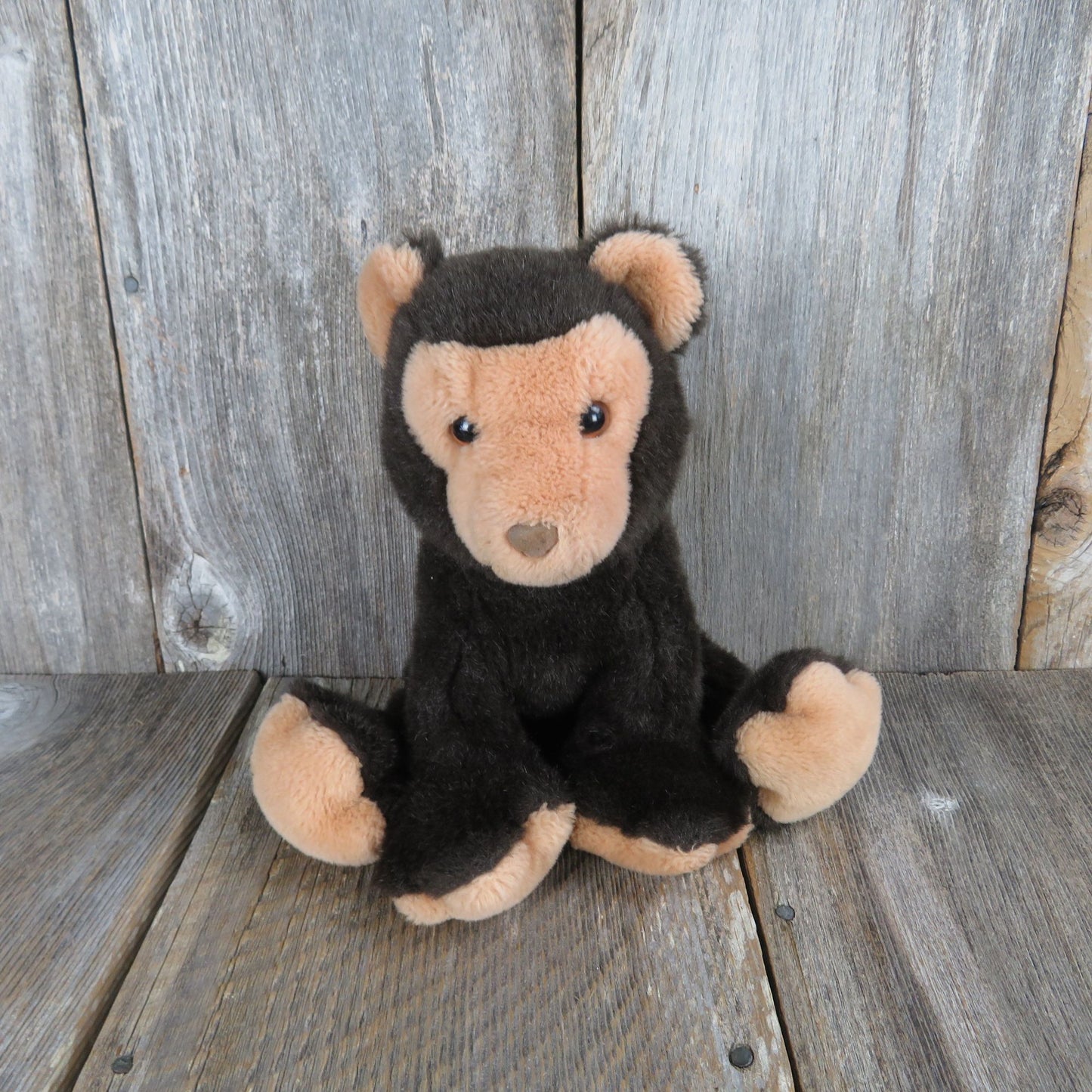 Vintage Teddy Bear Chocolate Brown Plush Dakin Baby Bearfoot 1984 Plush Stuffed Animal Bear Foot