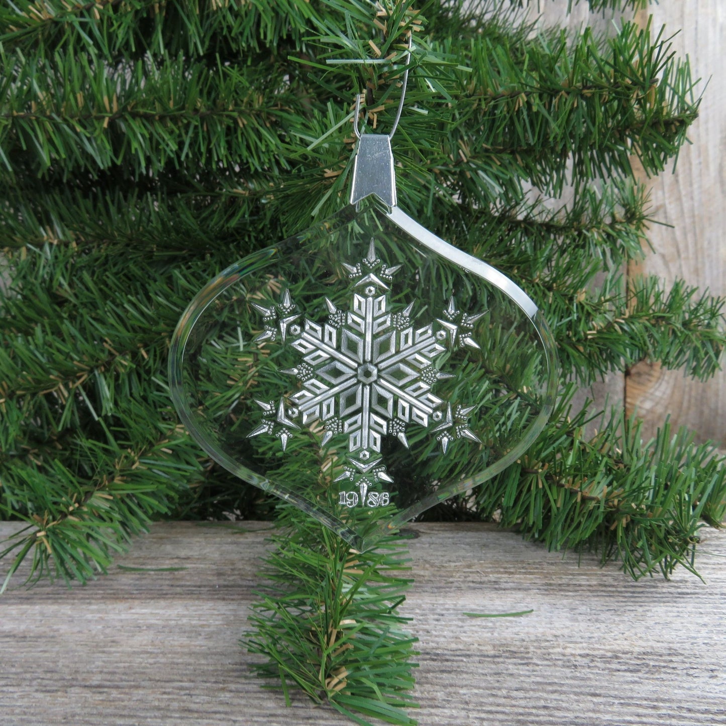 Vintage Clear Snowflake Ornament Tupperware Acrylic 1986 Christmas