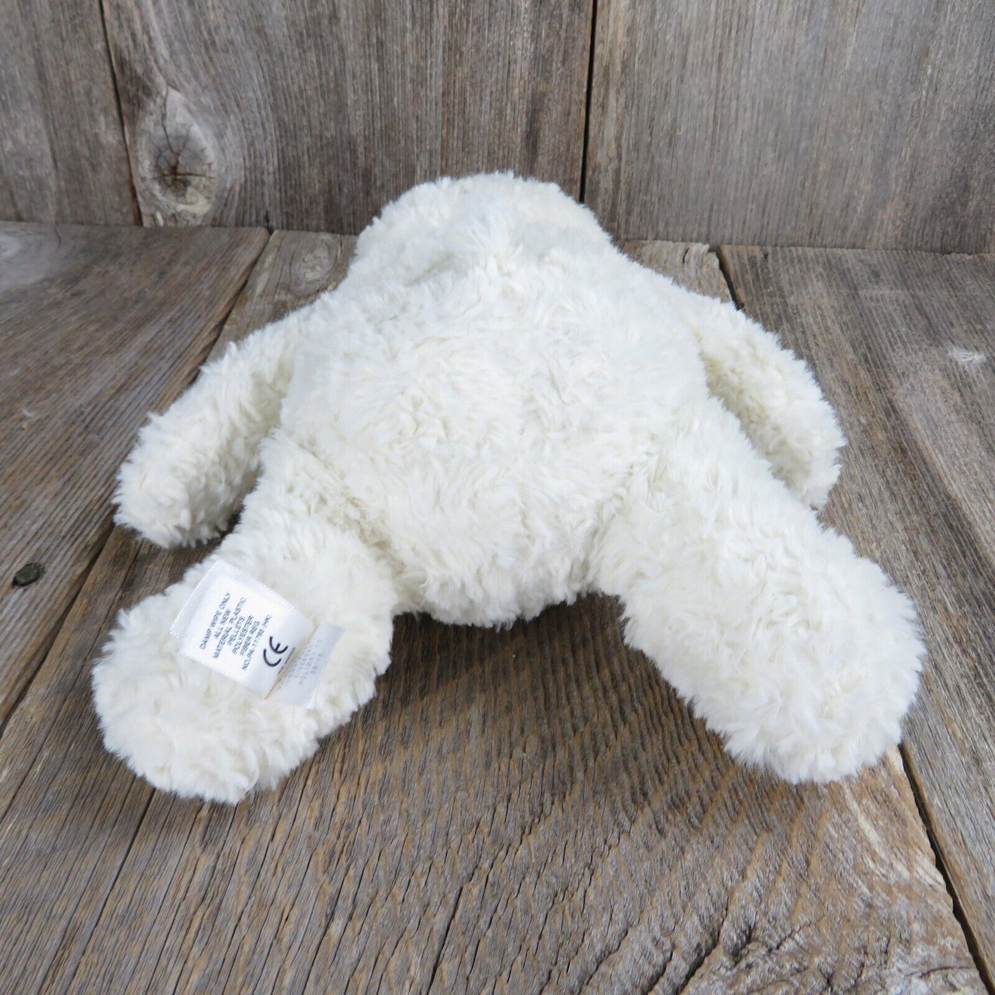 White Shaggy Bear Plush Tan Beige Stitched Face Baby Gap 2013 Weighted Stuffed