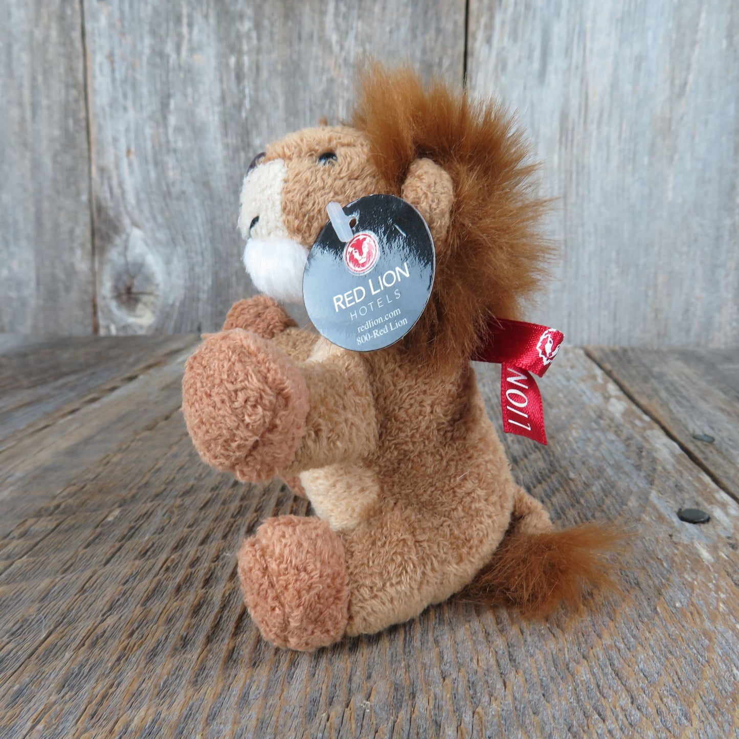 Mini Lion Plush Promo Red Lion Hotel Beanie Stuffed Animal Advertising Souvenir