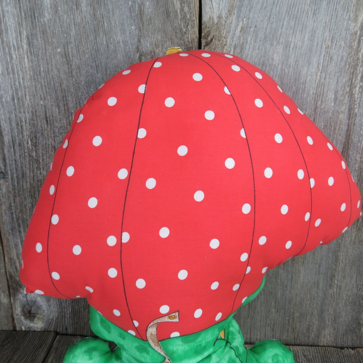Vintage Frog Red Polka Dot Umbrella Plush Fabric Body Cut and Sew Stuffed Animal Spring Mills Handmade