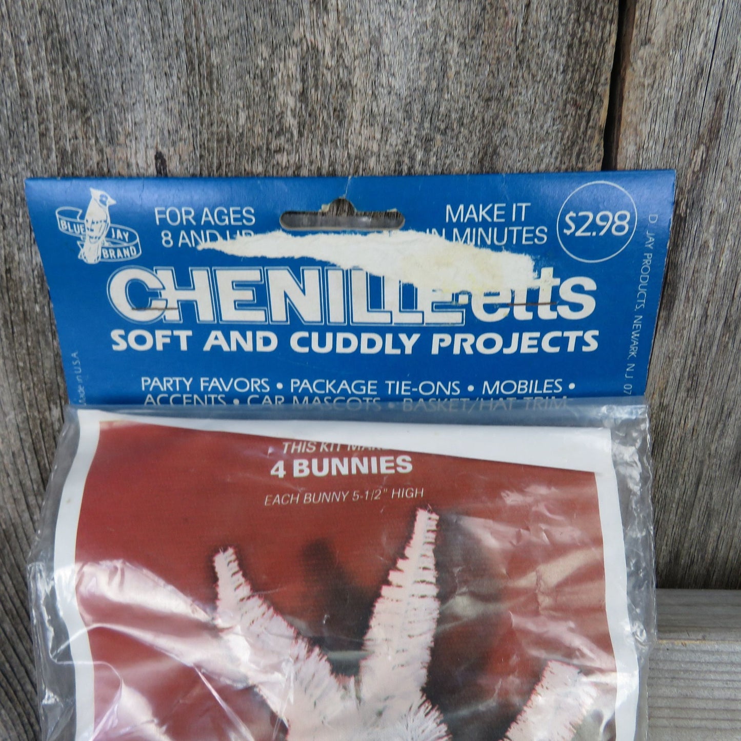 White Bunny Craft Kit Chenille-etts Projects Blue Jay Brand Easter Rabbit Pipe Cleaner Chenille Art Kids Activities Made in USA