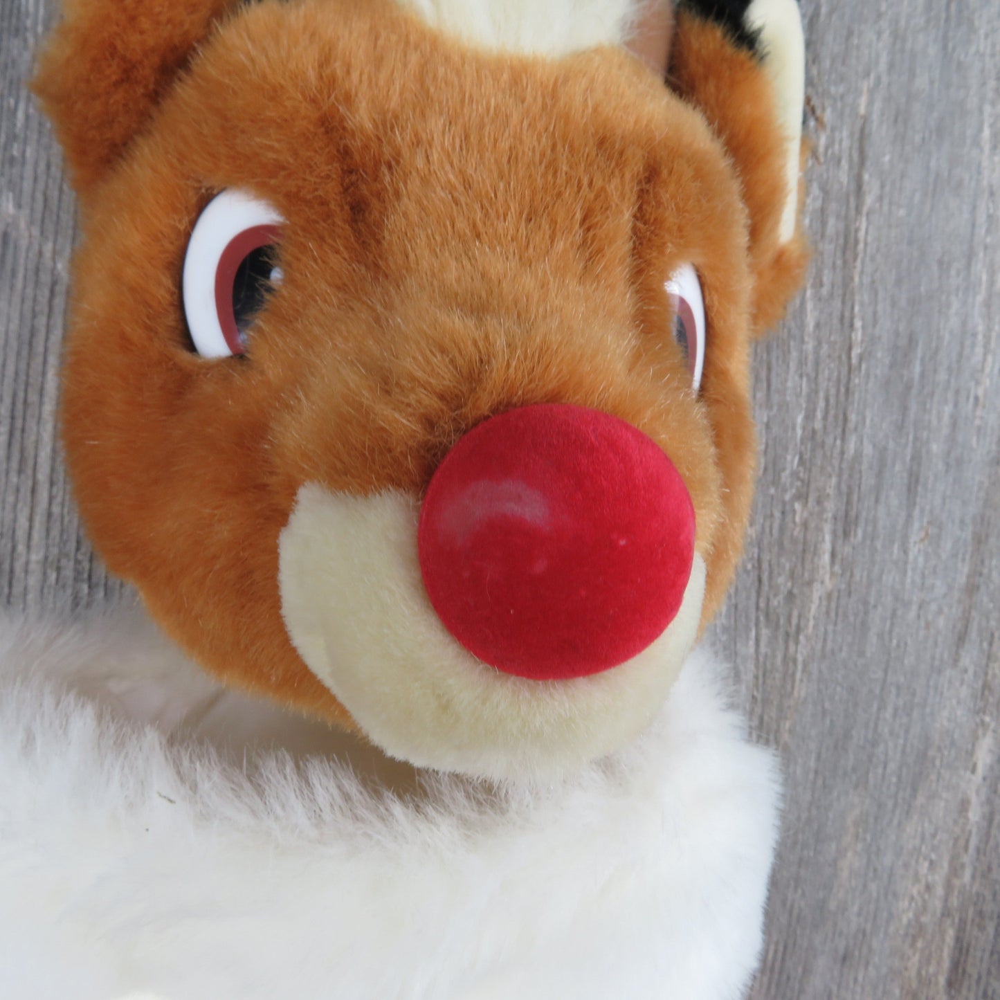 Vintage Rudolph Stocking Prestige Christmas Red Flocked Nose Reindeer 1999 Plush Stuffed Red Holiday