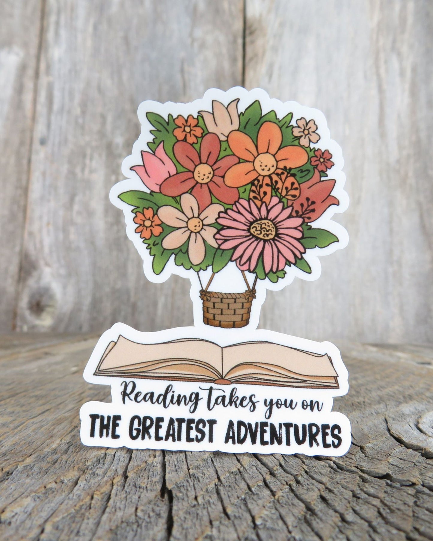 Reading Takes You on the Greatest Adventures Sticker Book Lovers Readers Gift Laptop Sticker