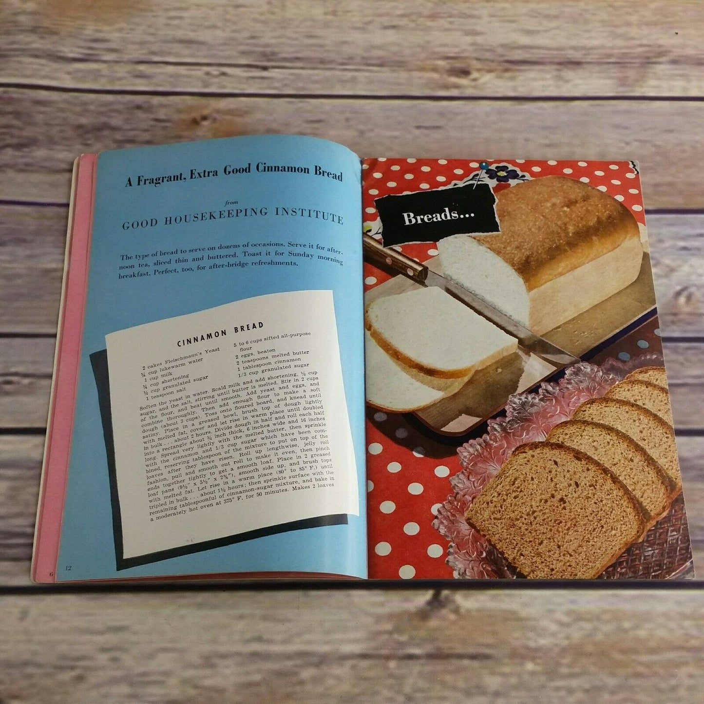 Vintage Cookbook Fleischmann The Bread Basket Yeast Baking Recipes Booklet 1941 Breads Rolls Paperback Booklet