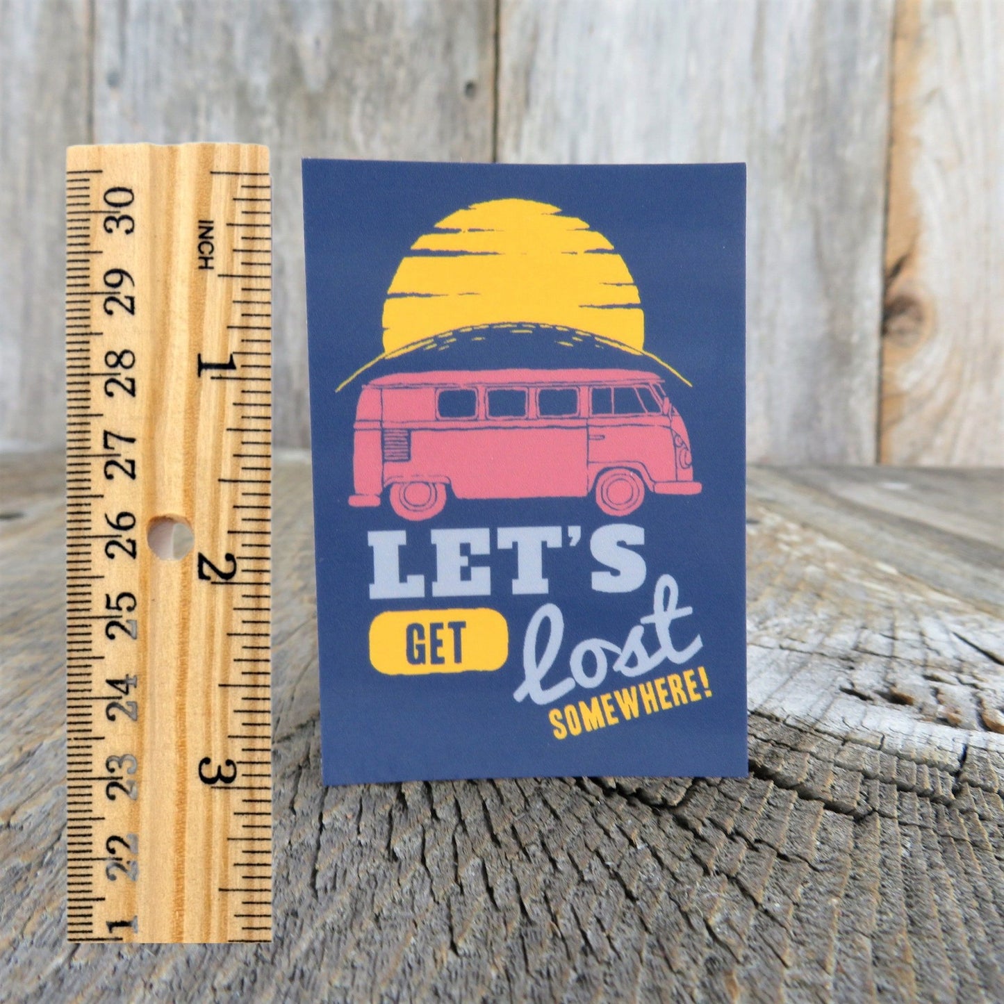 Let's Get Lost Somewhere Sticker Travel Van Adventure Outdoor Lover Retro Color Waterproof Travel Souvenir Water Bottle Laptop