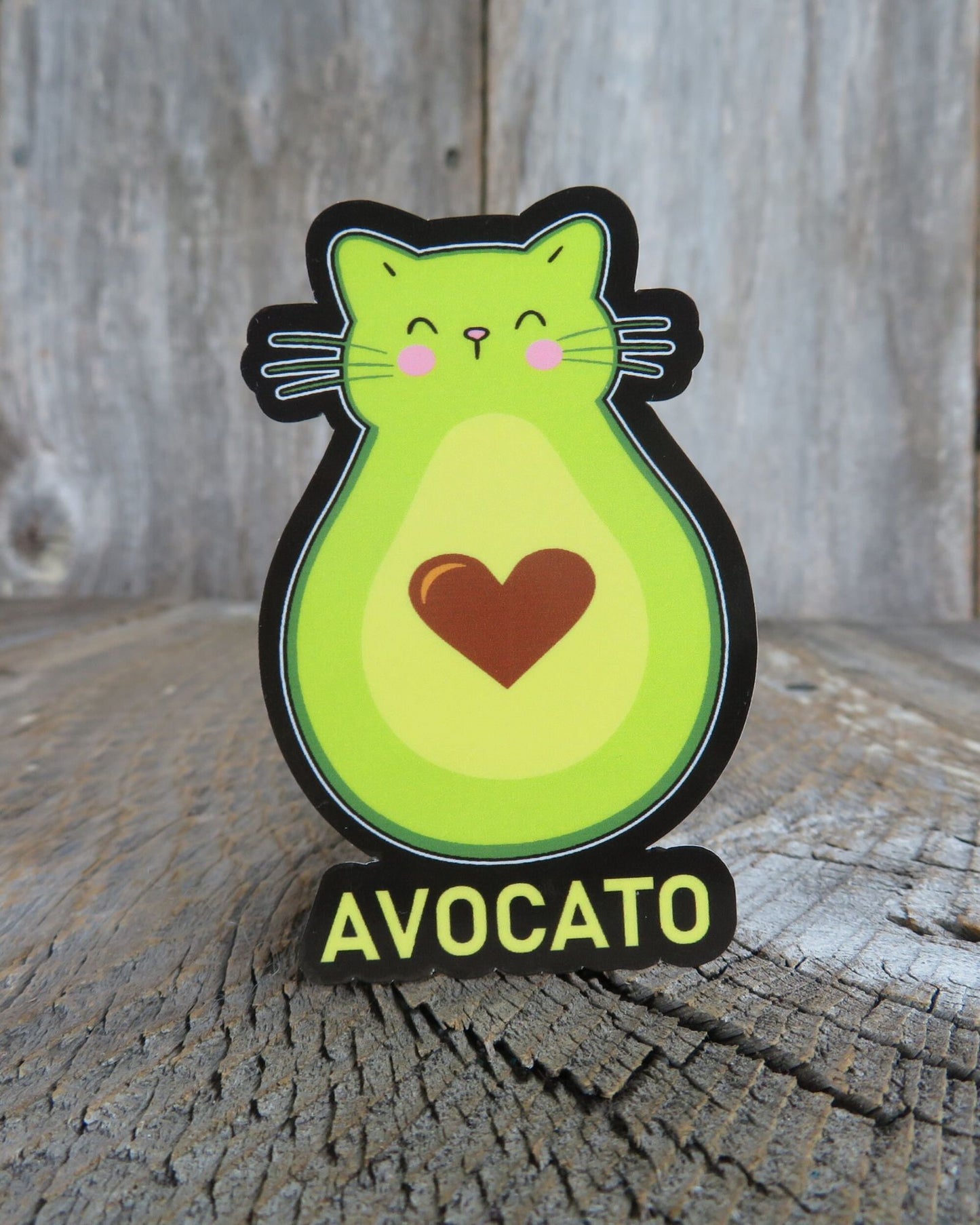 AvoCaTo Cat Sticker Funny Avocado Shaped Full Color Waterproof Cat Lover Humor Sticker