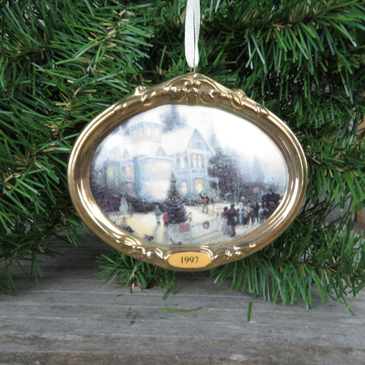 Vintage Thomas Kinkade Victorian Christmas Ornament Painter of Light Hallmark 1997