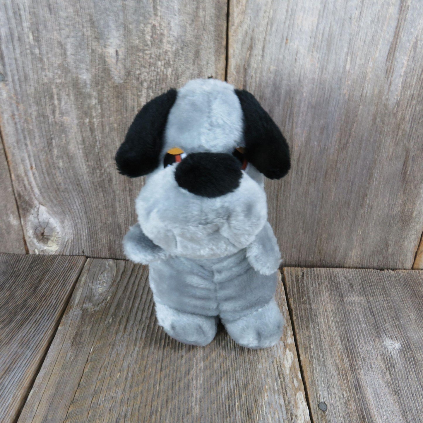 Vintage Puppy Plush Wrinkled Gray Dog Ear Big Snout Bull Dog Acme