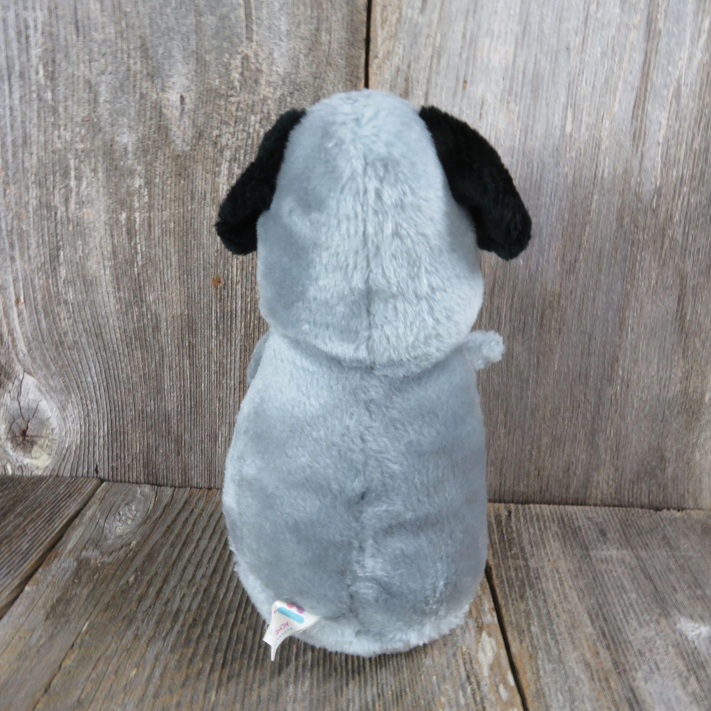 Vintage Puppy Plush Wrinkled Gray Dog Ear Big Snout Bull Dog Acme