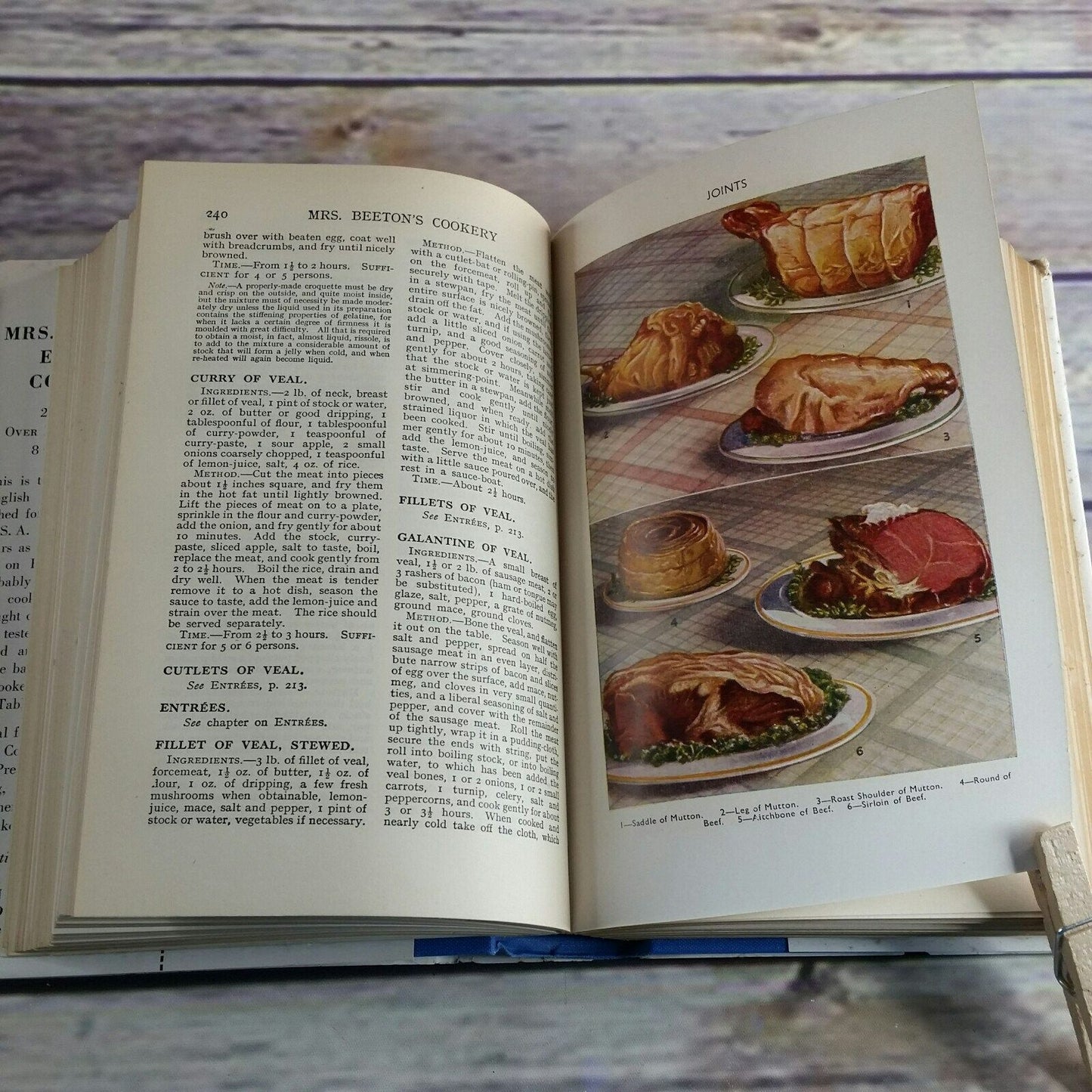 Vintage Cookbook English Cookery Recipes Hardcover with Dust Jacket Mrs. Beeton New and Revised Edition 1940s 1950s 1960s