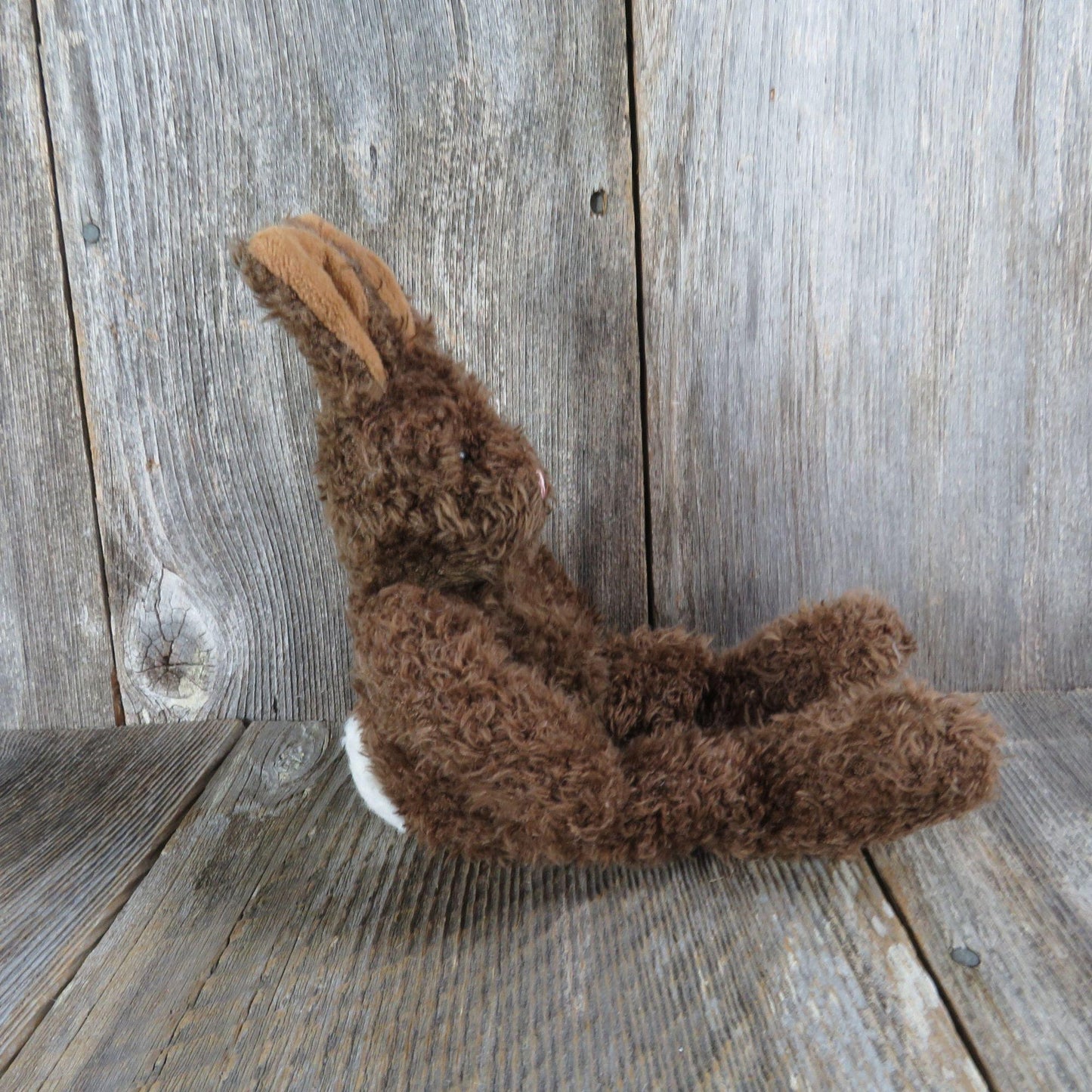 Vintage Bunny Rabbit Plush Brown Curly Fur Mary Meyer Stuffed Animal Floppy Bean Bag Floppy