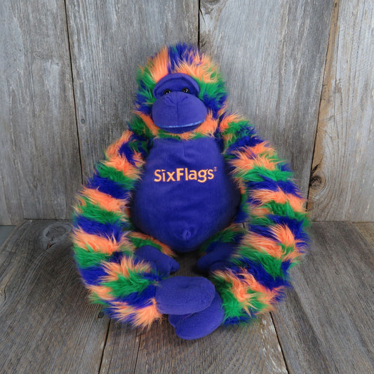 Purple Orangutan Plush Multicolored Monkey Six Flags Ape Gorilla Stuffed Animal - At Grandma's Table