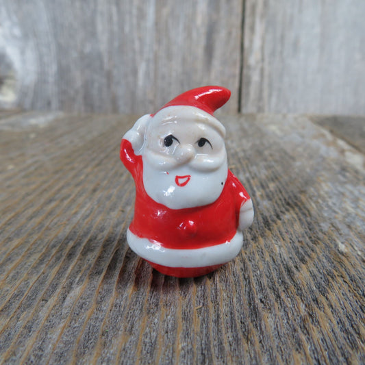 Vintage Cute Santa Figurine Card Holder Ceramic Porcelain Christmas