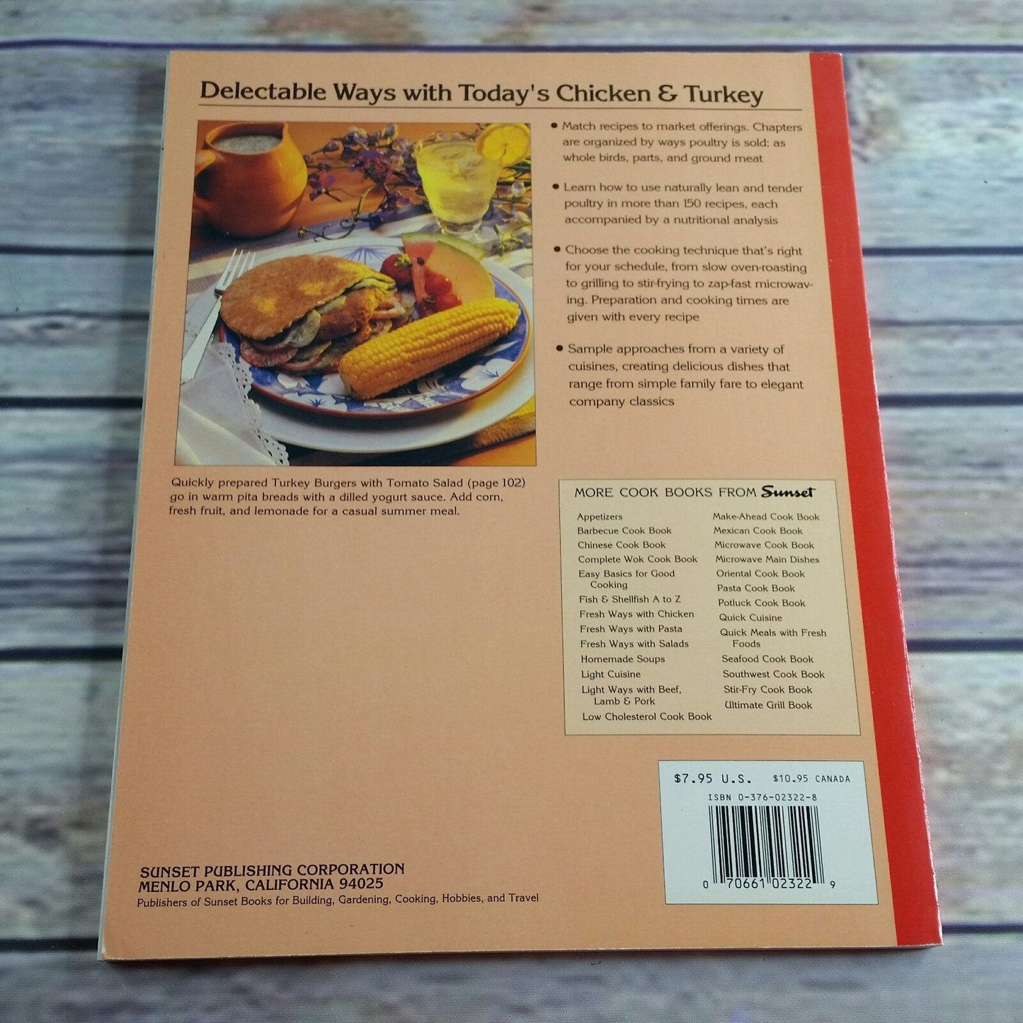 Vintage Cookbook Sunset Poultry 1991 Paperback Book Sunset Magazine Chicken Turkey and Other Birds Recipes