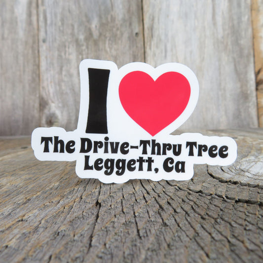 I Love Drive Thru Tree Sticker I Heart Leggett California Waterproof Souvenir Travel Sticker