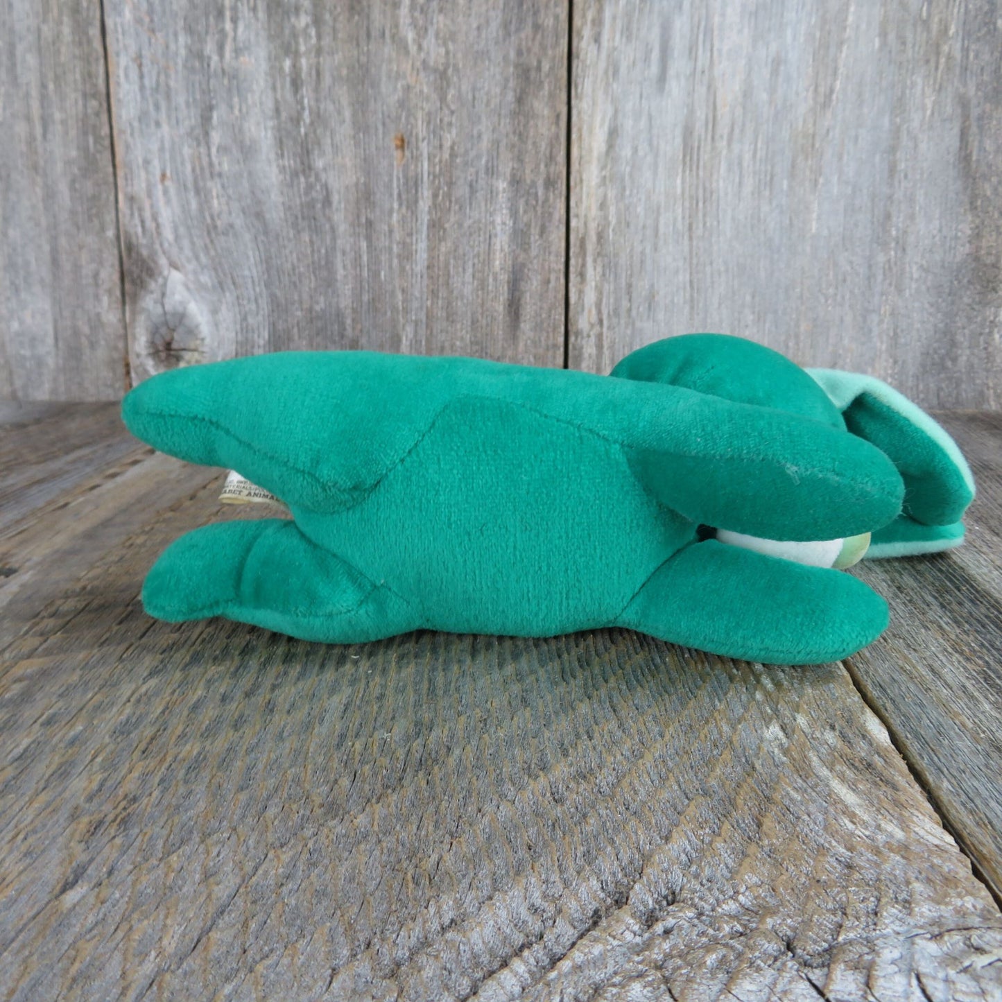 Vintage Green Dog Puppy Plush Laying Stuffed Animal Applause Easter 1987 Korea Teal