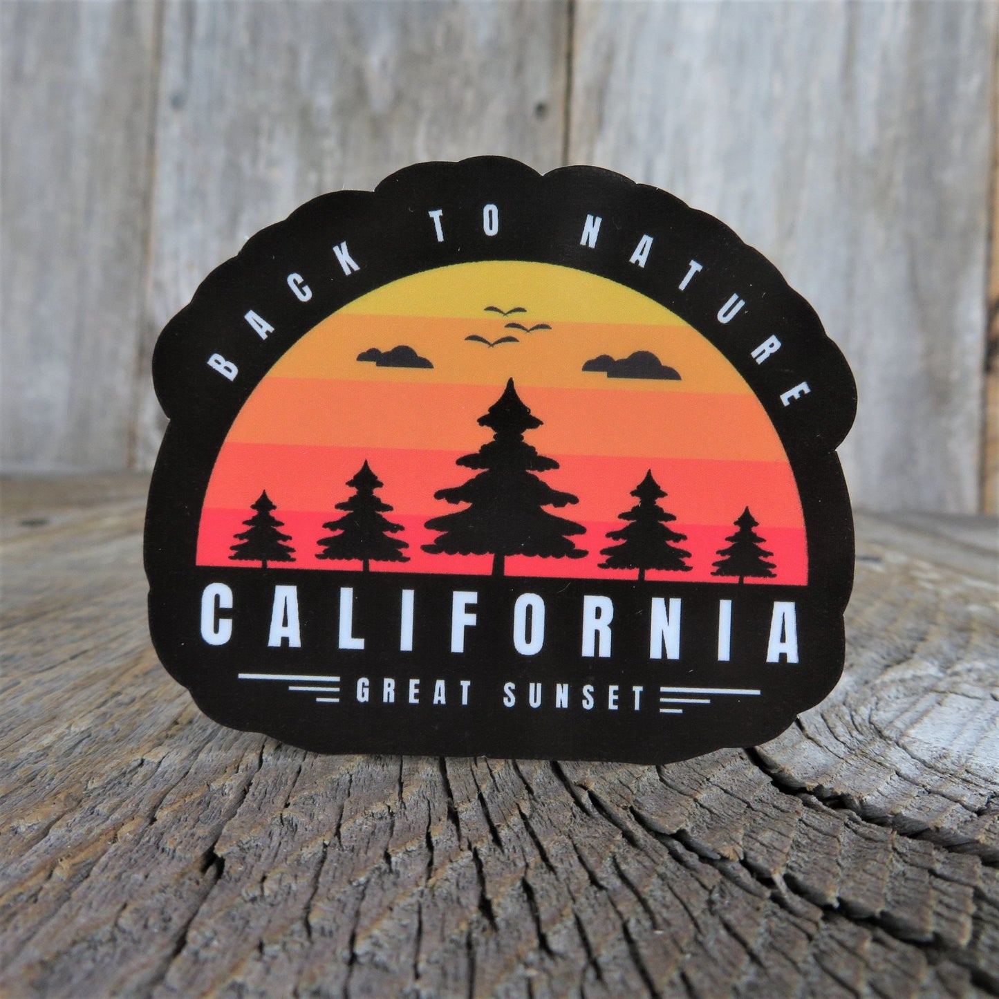 California Back To Nature Sticker Waterproof  Great Sunset Camping Outdoors Lovers Sticker Travel Souvenir Water Bottle Laptop