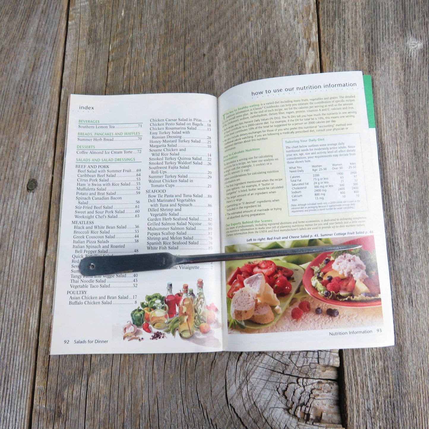 Salads for Dinner Pamphlet Cookbook Pillsbury Classics 1998 Summer Recipes Paperback Booklet Grocery Store Vintage