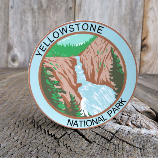 Yellowstone Kepler Cascades Falls Sticker Wyoming National Park Souvenir Waterproof Travel Water Bottle Laptop