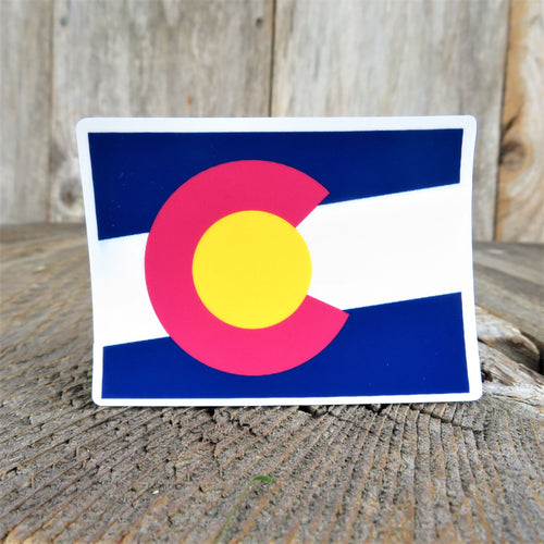 Colorado State Shaped Flag Sticker Red White Blue Color Waterproof Travel Souvenir Water Bottle Laptop