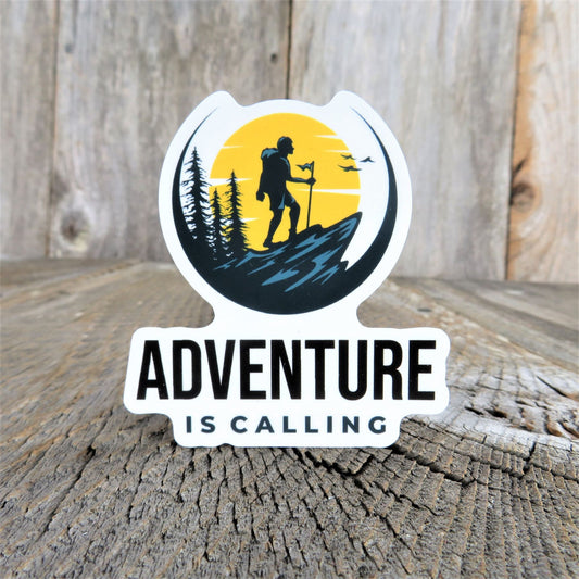 Adventure is Calling Sticker Color Waterproof Outdoor Lover Mountain Hiking Travel Water Bottle Laptop