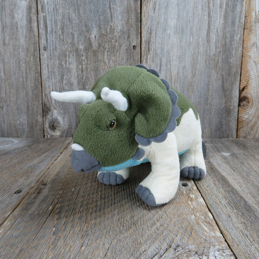 Triceratops Dinosaur Plush Stuffed Animal Aurora Green Blue 12" Long