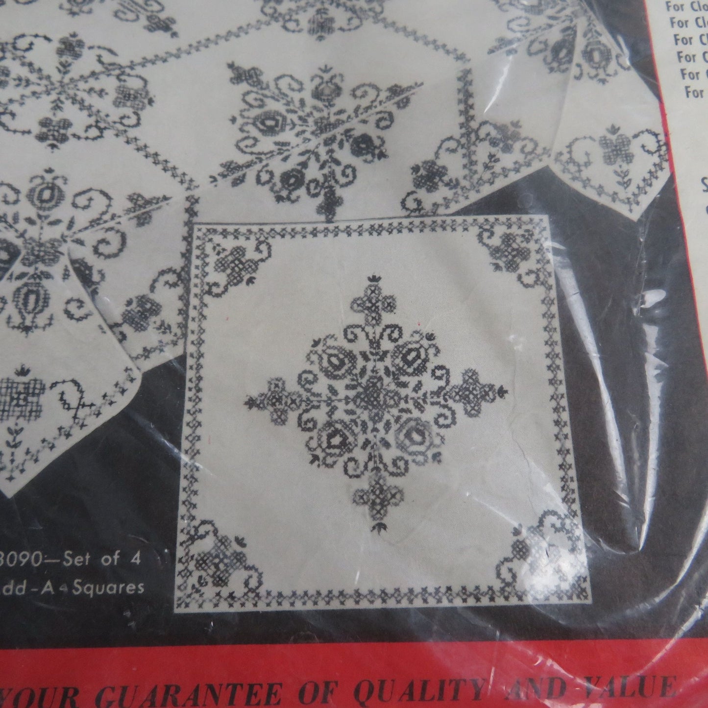 Vintage Oyster Linen Tablecloth Add A Square Embroidery Kit by Bucilla Stitchery McCall's Needle Work C6K11