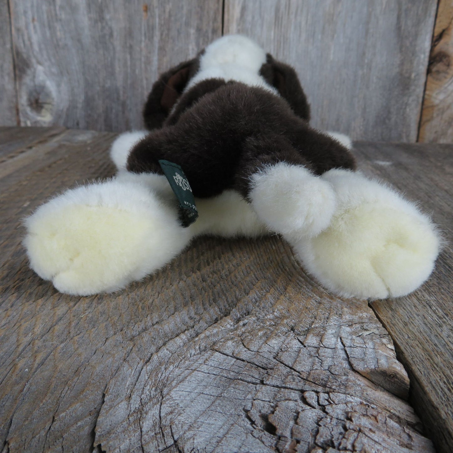 Vintage Dog Puppy Plush Gaucho Brown Cream St Bernard Russ Stuffed Animal Weighted Bean Bag