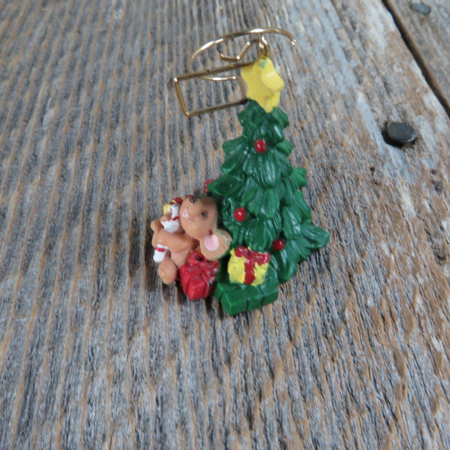 Vintage Mouse by the Christmas Tree Ornament Russ Tiny Treasured Trimmings