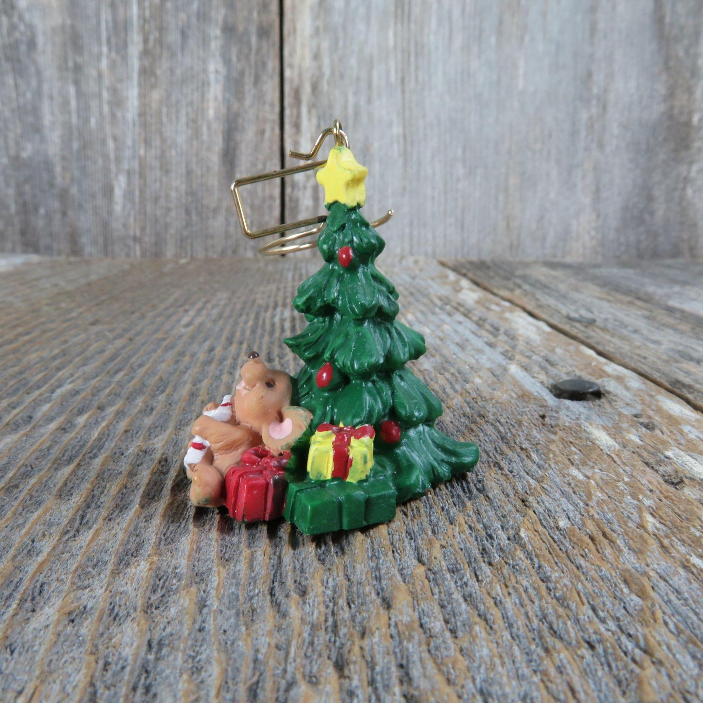 Vintage Mouse by the Christmas Tree Ornament Russ Tiny Treasured Trimmings