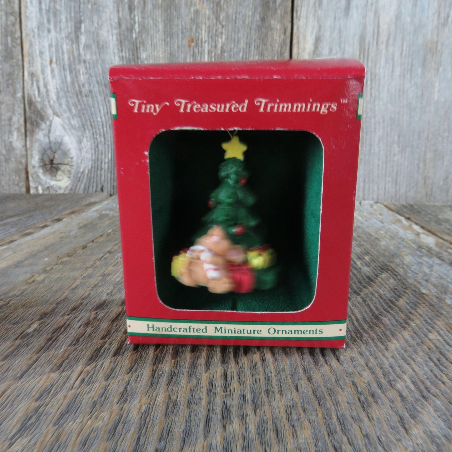 Vintage Mouse by the Christmas Tree Ornament Russ Tiny Treasured Trimmings