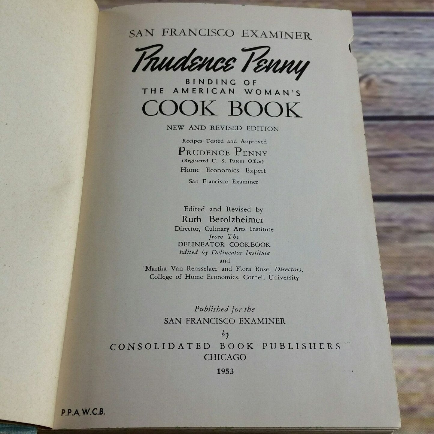 Vintage Cookbook Prudence Penny Binding of the American Woman 1953 San Francisco Examiner Hardcover Thumb Index
