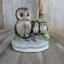 Load image into Gallery viewer, Vintage Owl and Chicks Figurine Brown Bird Owlets Ceramic UCGC Korea