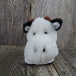 Vintage Cow Plush Black and White Holstein Dakin Applause Stuffed Animal Mini Small
