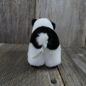 Vintage Cow Plush Black and White Holstein Dakin Applause Stuffed Animal Mini Small