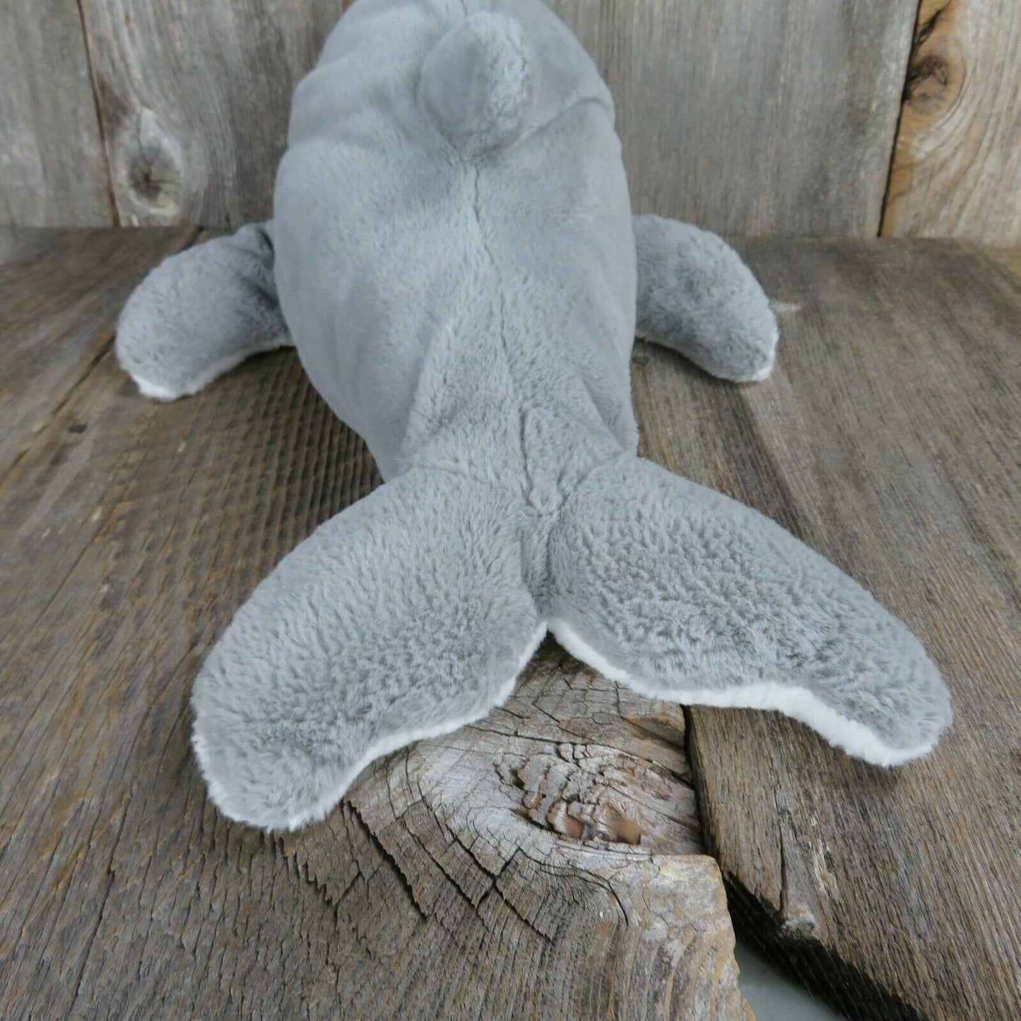 Dolphin Plush Grey White Blue Eyes Stuffed Animal