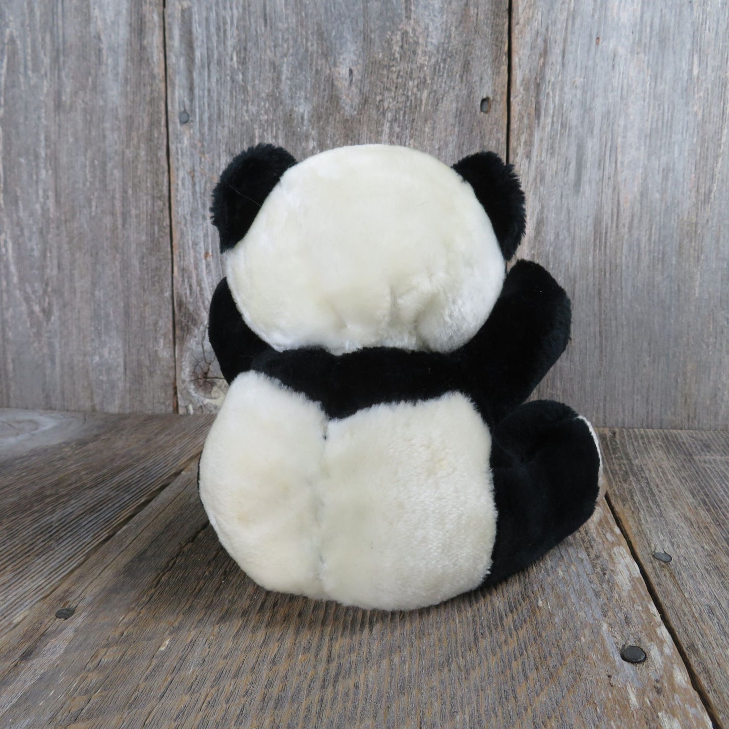 Vintage Panda Bear Suction Cup Plush Stuffed Animal Window Black White Korea