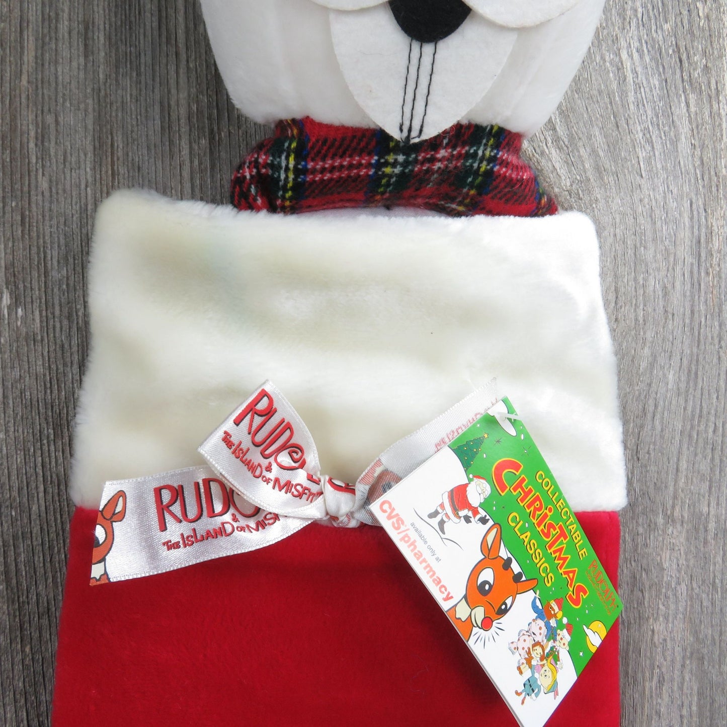 Vintage Sam the Snowman Stocking Rudolph the Red Nosed Reindeer Prestige Christmas 1999 Plush Stuffed Red Holiday