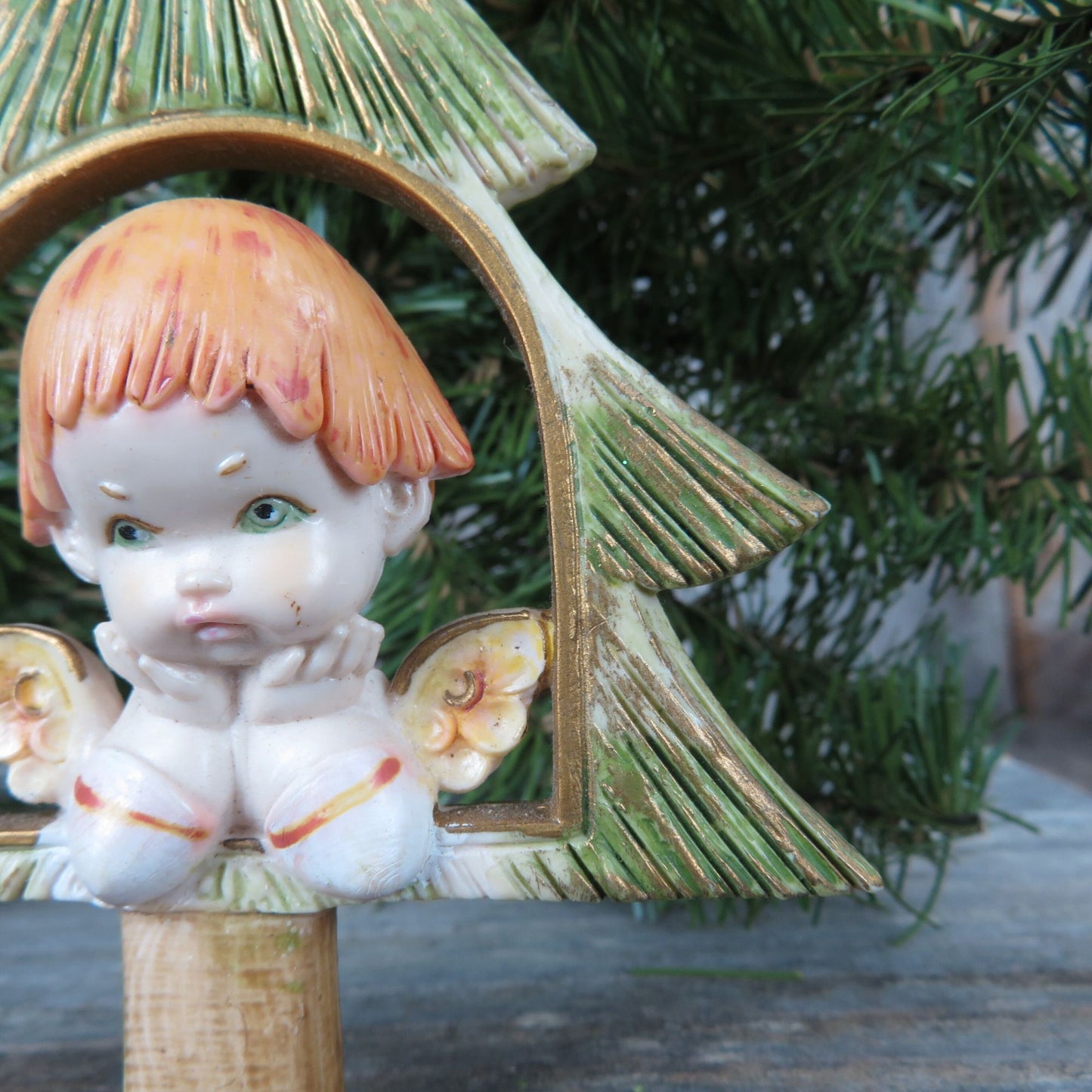 Vintage Angel In Tree Ornament Fontanini Depose by Roman Christmas Made in Italy
