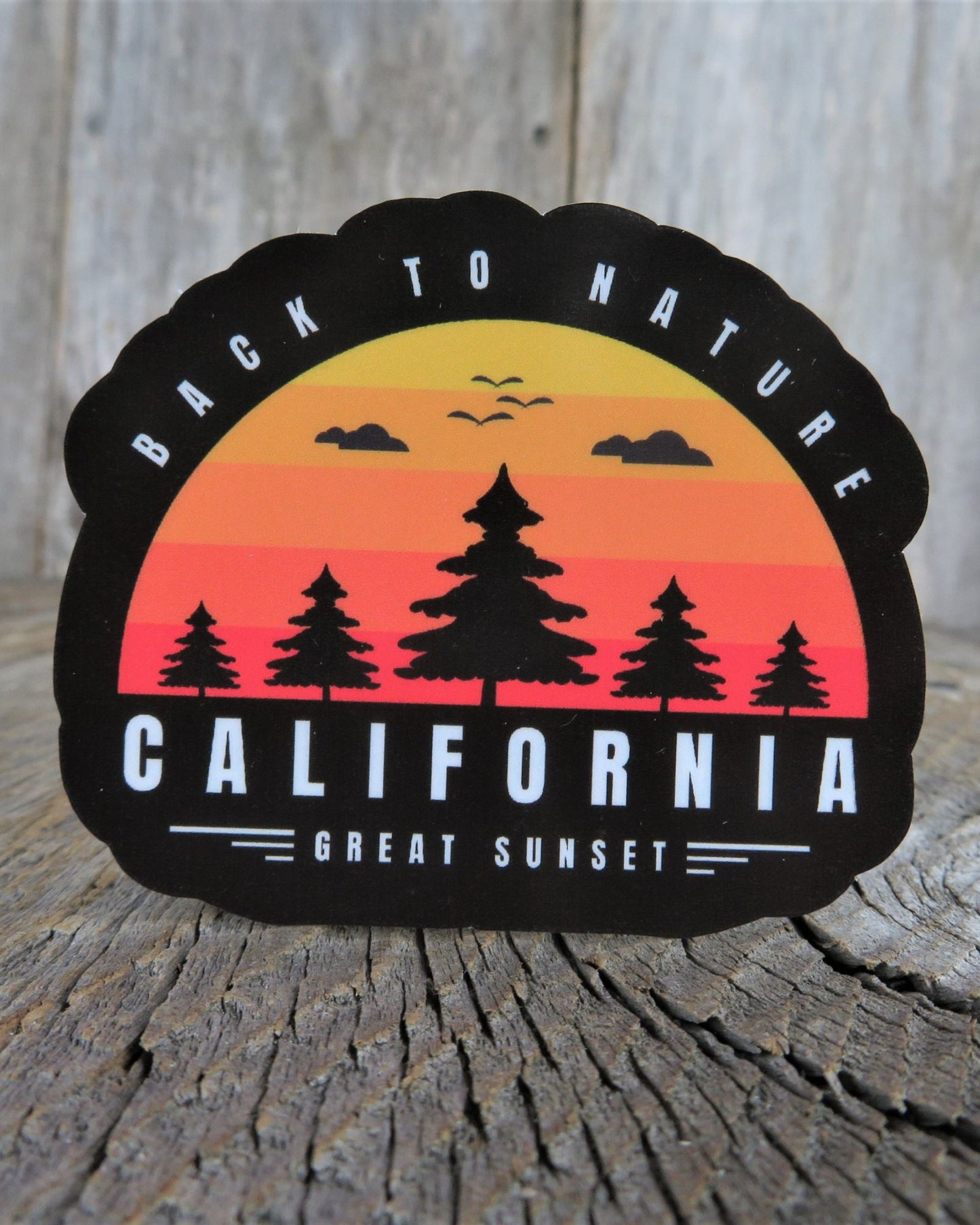 California Back To Nature Sticker Waterproof  Great Sunset Camping Outdoors Lovers Sticker Travel Souvenir Water Bottle Laptop