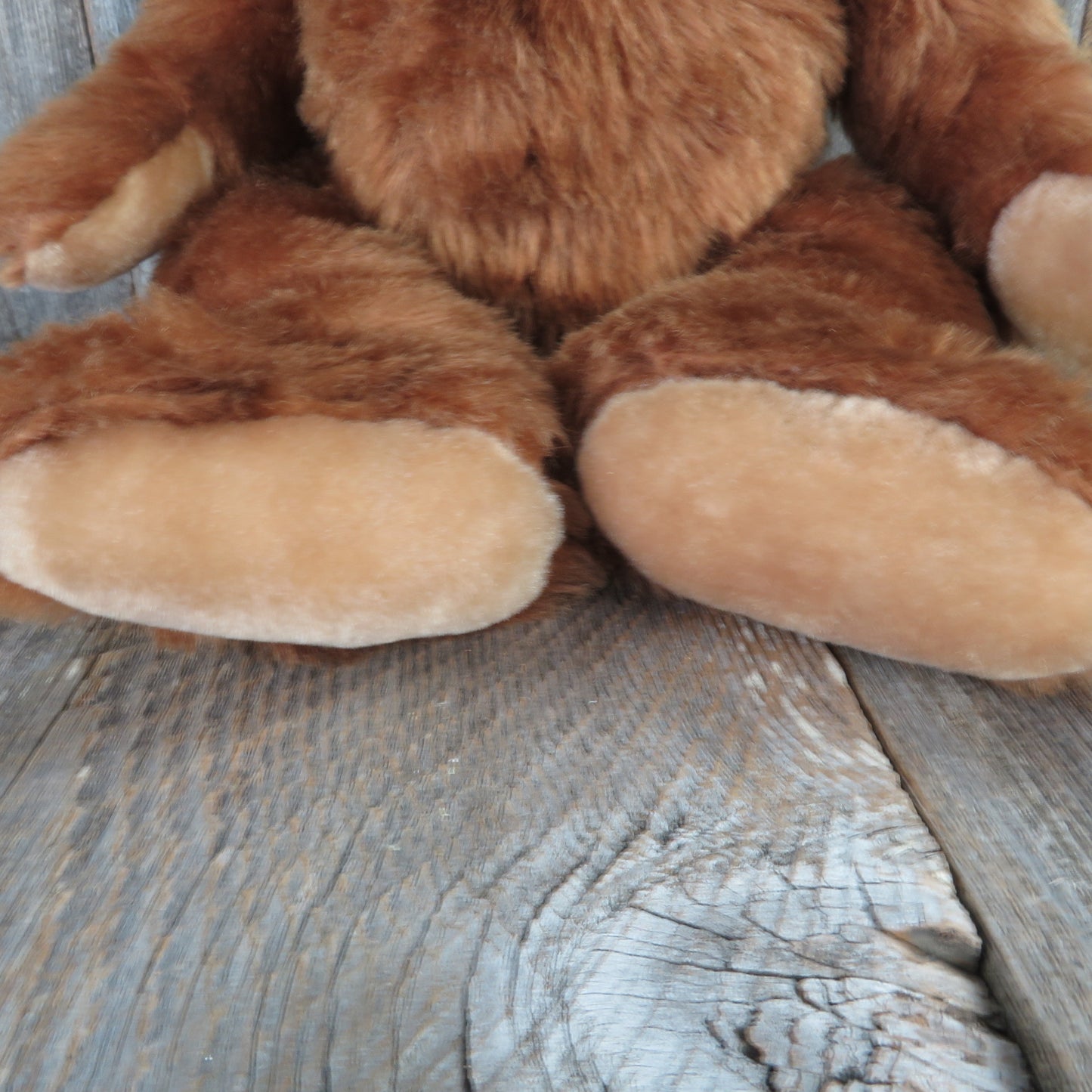 Teddy Bear Plush Brown Sewn String Nose Large Long Hair Stuffed Animal Goffa International