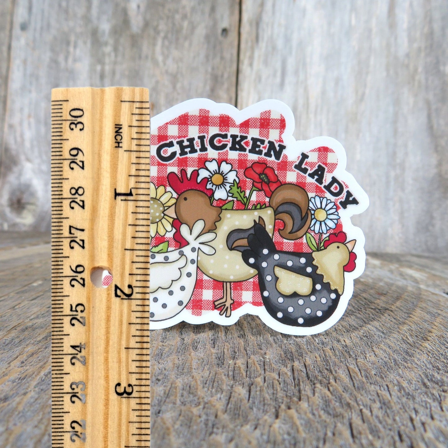 The Chicken Lady Sticker Waterproof Urban Farming Calico Country Style Full Color Raising Chickens