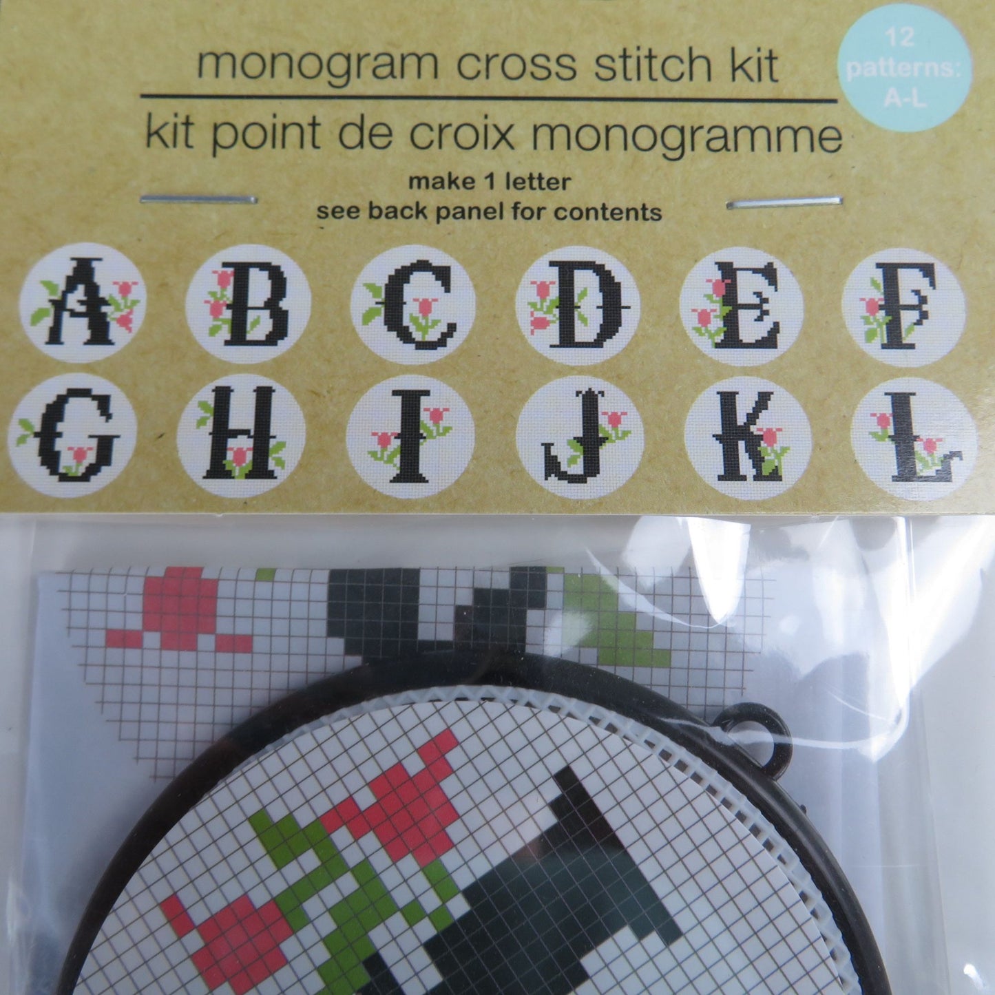 Cross Stitch Kit Monogram Letters Small Project Initials Ornament Wall Hanging Sign