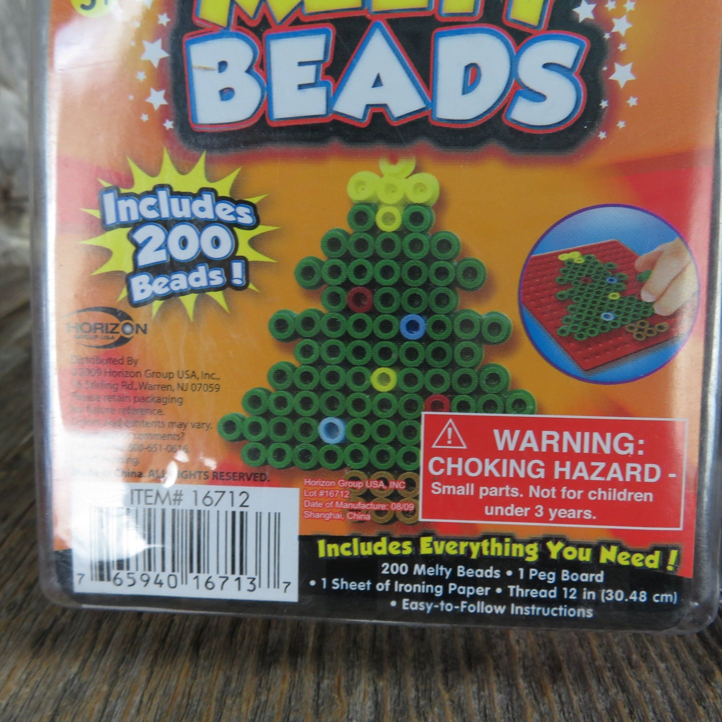 Christmas Melty Beads Ornament Kit Set Santa Tree 200 Beads Each Ages 5+