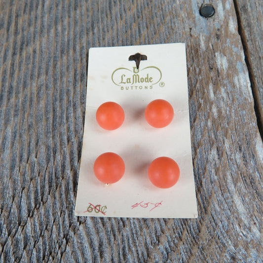 Peach Orange Ball Buttons La Mode Vintage size 20 or 1/2 inch # 1804 Made in Japan