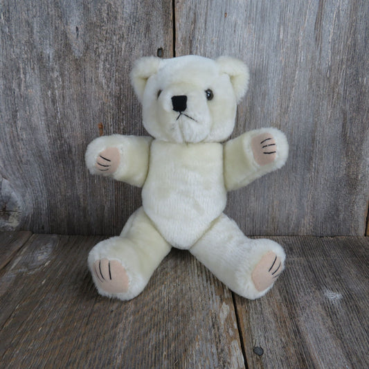 Vintage Jointed Teddy Bear Plush Cream Colored Stuffed Animal Honey Tan