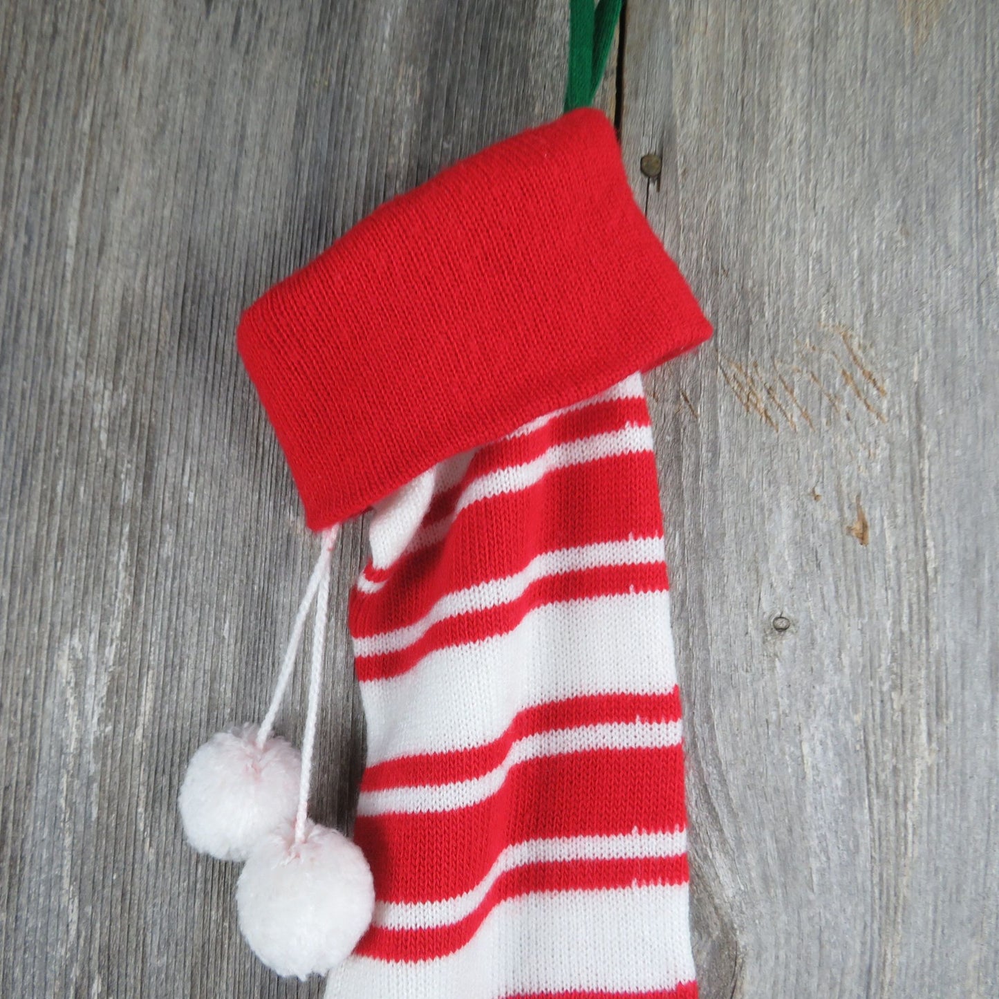 Vintage Candy Cane Striped Stocking Red White Knit Kurt Adler 1983 Christmas Knitted ST361
