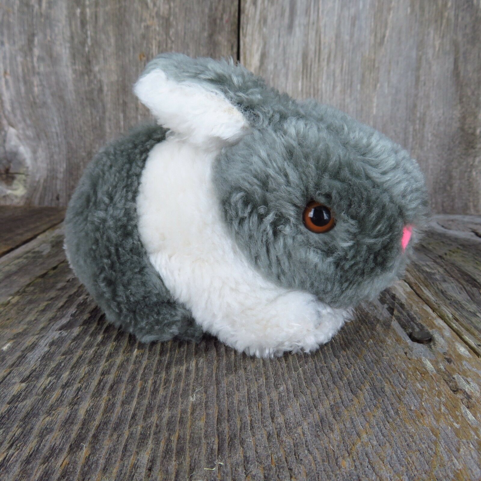 Vintage Bunny Rabbit Plush Stuffed Animal Hare Dakin Easter Gray White Korea - At Grandma's Table