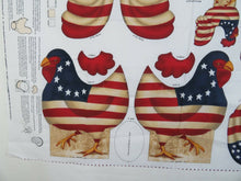 Load image into Gallery viewer, Rooster Dolls Cut Sew Fabric Panel Patriotic Yankee Doodle Daisy Kingdom July 4 - At Grandma&#39;s Table